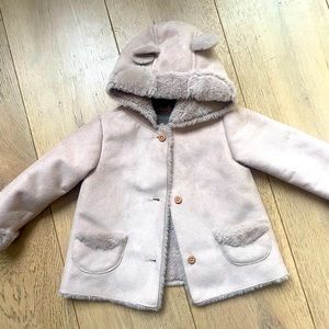 Zara Faux Leather Dusty Pink Jacket Baby Girl 6-9 Months Old